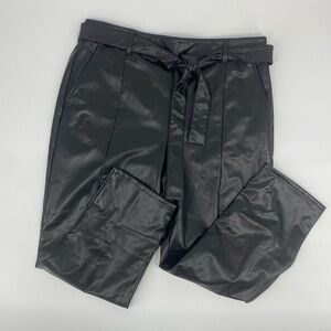 LOFT Black Faux Leather Pants